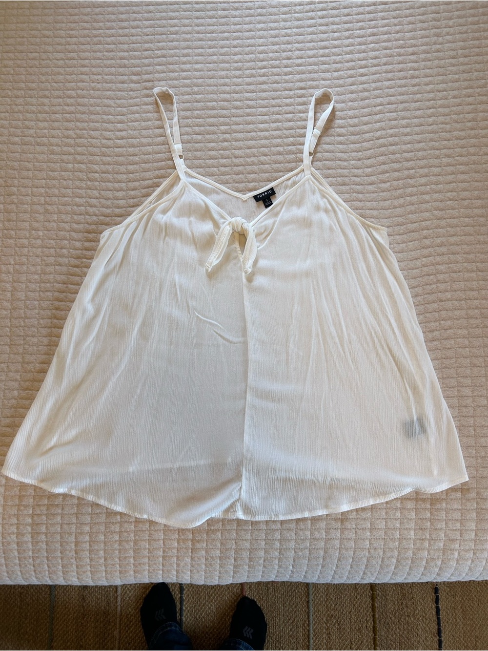 torrid White Tie-Front Spaghetti Strap Tank